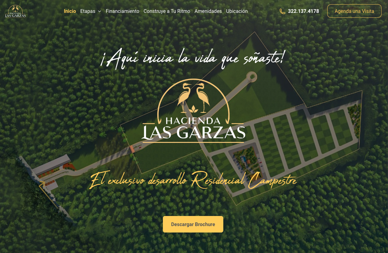 Sitio web Hacienda Las Garzas